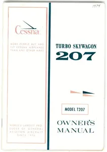 New Surplus 1974 Cessna T207 Turbo Skywagon Aircraft Owner's Manual p/n D1027-13